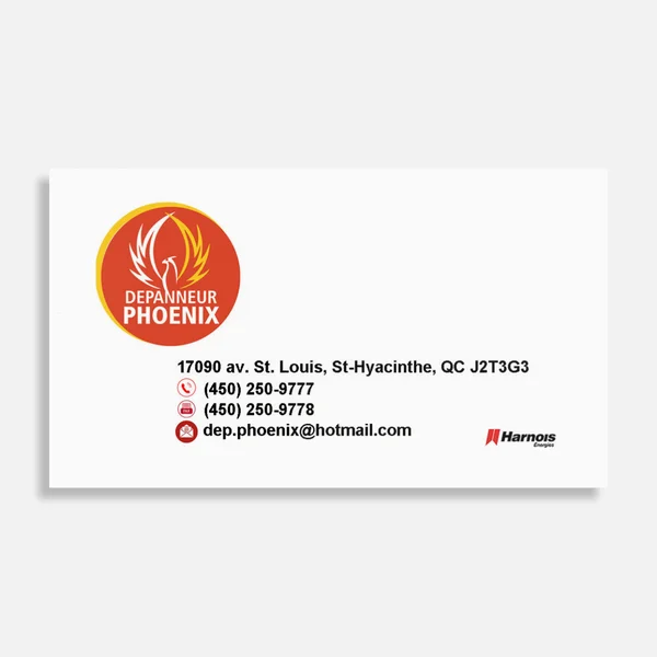 Carte d’affaires Dépanneur Phoenix — verso